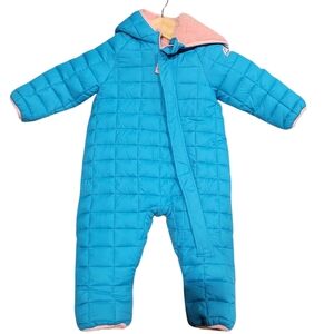 Snozu Baby Girls Blue/Pink  Quilted Snowsuit 9-12 Months